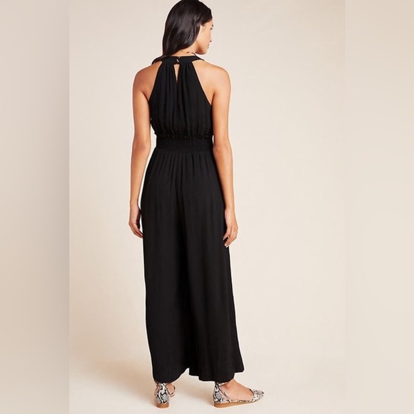 Anthropologie Bionda Plisse jumpsuit Sleeveless Gauzy v neck in Black size small - Picture 2 of 11